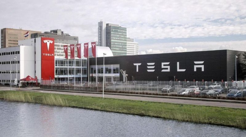 Het hoofdkwartier van Tesla in Palo Alto